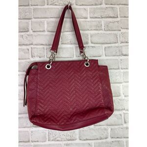 ETIENNE AIGNER Women's Red Cara Quilting Leather Tote Bag